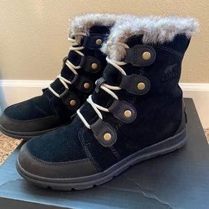 Sorel Explorer Joan Black Boots Waterproof 7.5